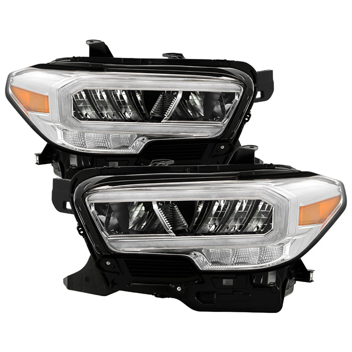 SPYDER Xtune 16-22 Toyota Tacoma Full LED w/DRL Headlight - Chrome (PRO-JH-TTA20-FLED-AM-C) 9953347