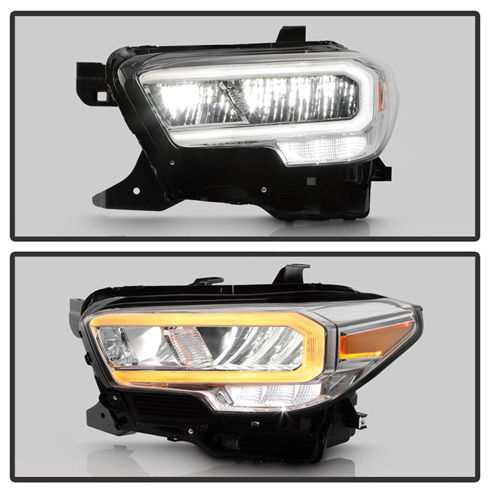 SPYDER Xtune 16-22 Toyota Tacoma Full LED w/DRL Headlight - Chrome (PRO-JH-TTA20-FLED-AM-C) 9953347