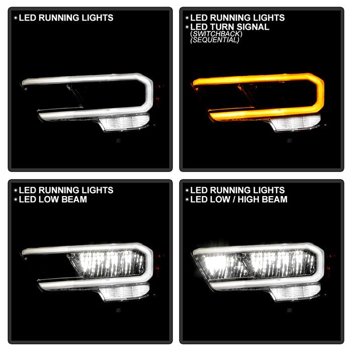 SPYDER Xtune 16-22 Toyota Tacoma Full LED w/DRL Headlight - Chrome (PRO-JH-TTA20-FLED-AM-C) 9953347
