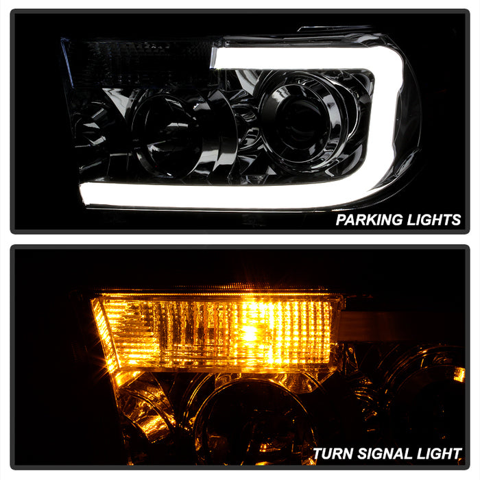 SPYDER Xtune Toyota Tundra 07-13 LED Light Bar Projector Headlights Chrome PRO-JH-TTU07-LED-C 9027895
