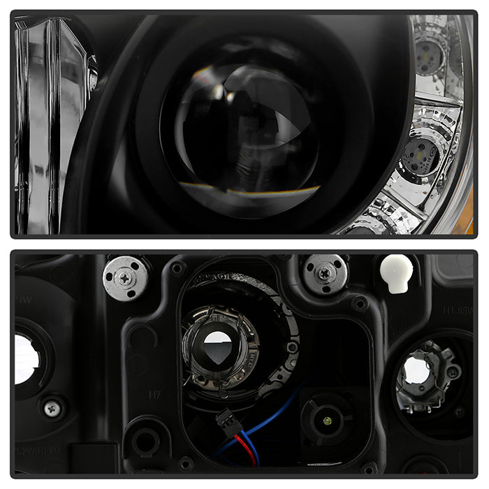 Spyder Audi A3 06-08 Projector Headlights Halogen Model Only - DRL Black PRO-YD-AA306-DRL-BK 5008510