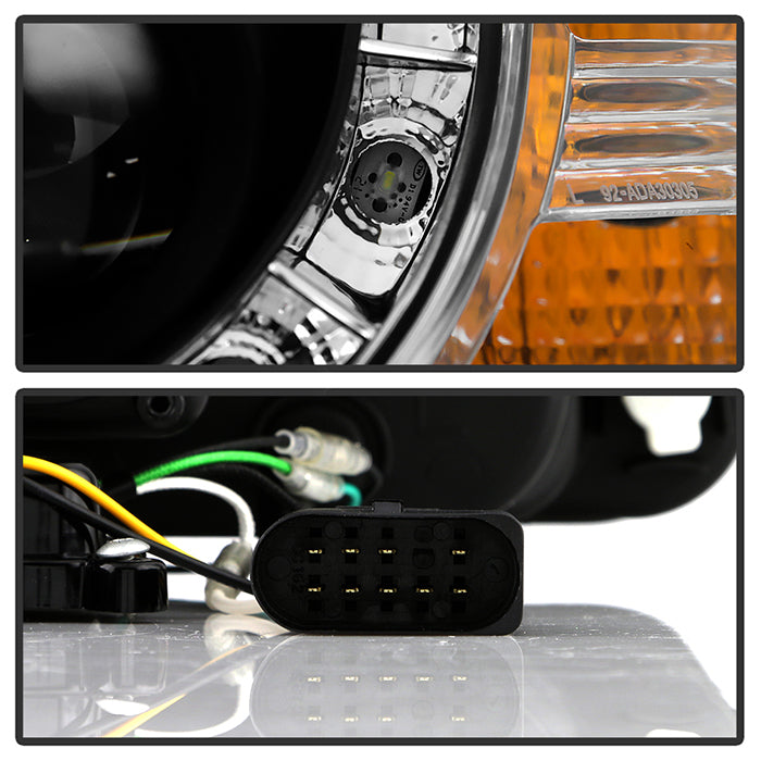 Spyder Audi A3 06-08 Projector Headlights Halogen Model Only - DRL Black PRO-YD-AA306-DRL-BK 5008510