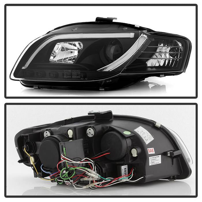 Spyder Audi A4 06-08 Projector Headlights Halogen Only - Light Tube DRL Blk PRO-YD-AA405-LTDRL-G2-BK 5071842