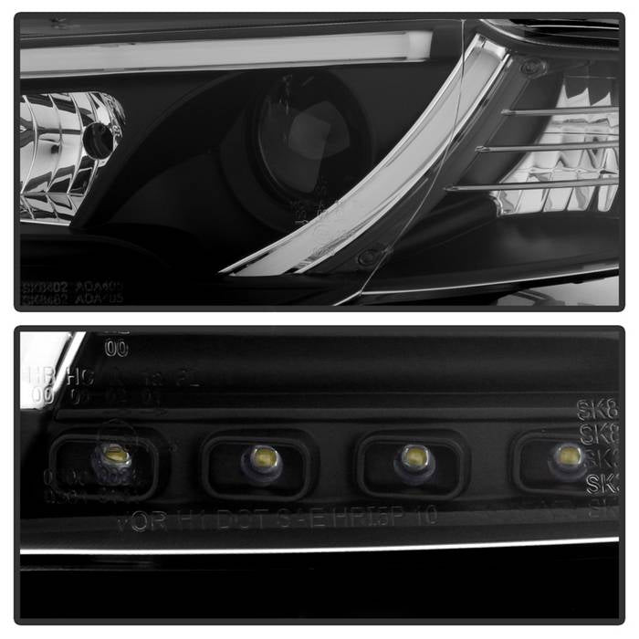 Spyder Audi A4 06-08 Projector Headlights Halogen Only - Light Tube DRL Blk PRO-YD-AA405-LTDRL-G2-BK 5071842