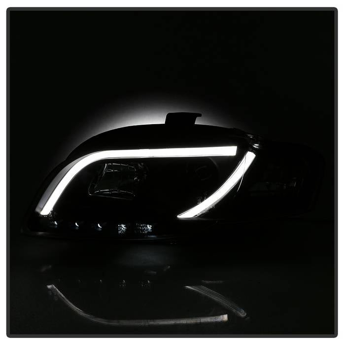 Spyder Audi A4 06-08 Projector Headlights Halogen Only - Light Tube DRL Blk PRO-YD-AA405-LTDRL-G2-BK 5071842