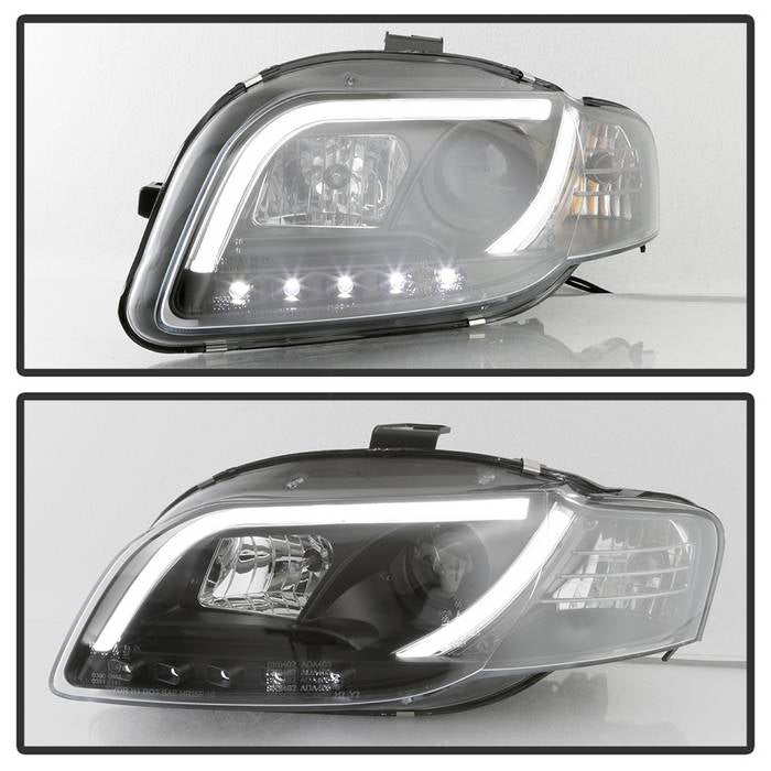 Spyder Audi A4 06-08 Projector Headlights Halogen Only - Light Tube DRL Blk PRO-YD-AA405-LTDRL-G2-BK 5071842