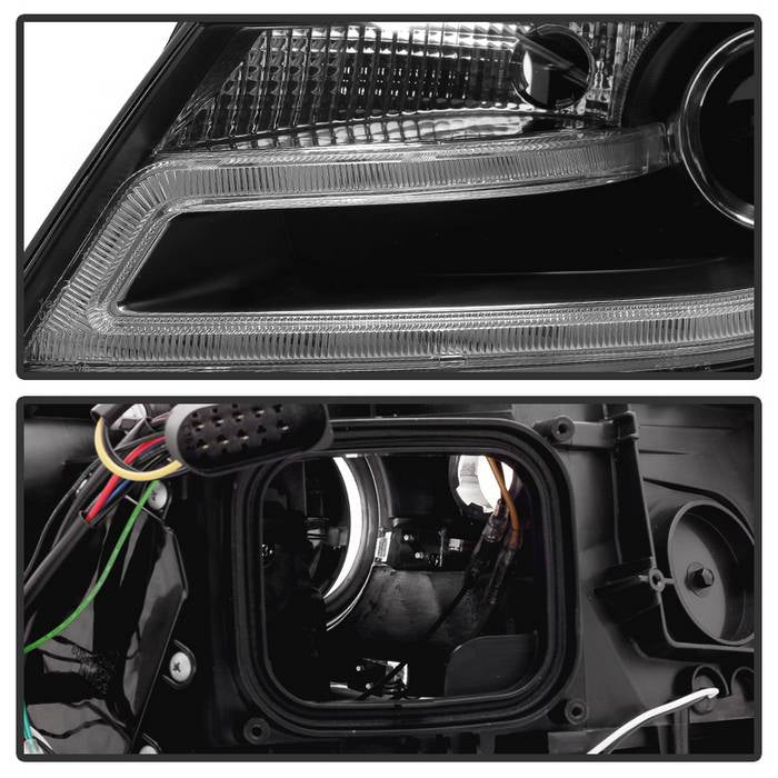 Spyder Audi A4 09-12 Projector Headlights Halogen Model Only - DRL LED Black PRO-YD-AA408-DRL-BK 5081544