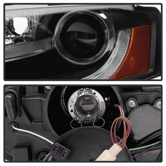 Spyder Audi A4 09-12 Projector Headlights Halogen Model Only - DRL LED Black PRO-YD-AA408-DRL-BK 5081544