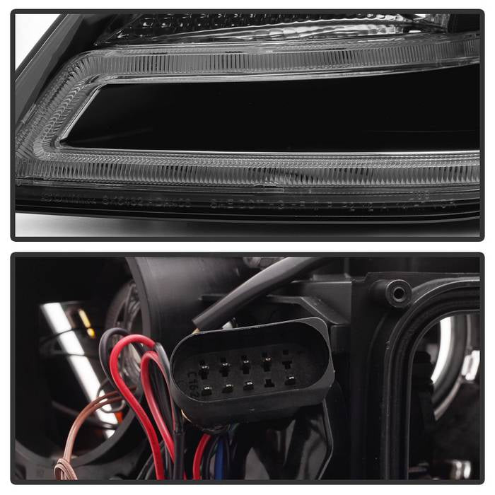 Spyder Audi A4 09-12 Projector Headlights Halogen Model Only - DRL LED Black PRO-YD-AA408-DRL-BK 5081544