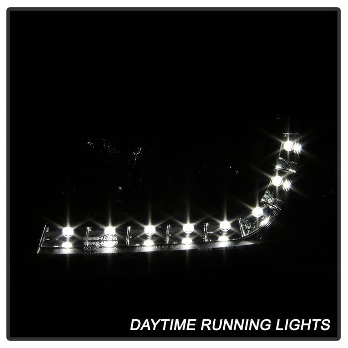 Spyder Audi A6 02-04 Projector Headlights Halogen Model Only - DRL Black PRO-YD-ADA601-DRL-BK 5008657