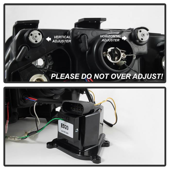 Spyder Audi A6 02-04 Projector Headlights Halogen Model Only - DRL Black PRO-YD-ADA601-DRL-BK 5008657