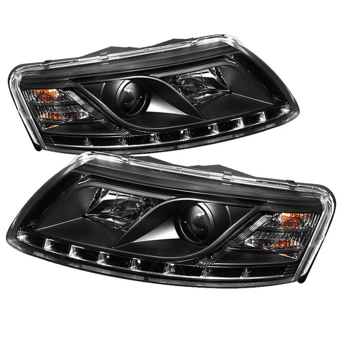 Spyder Audi A6 05-07 Projector Headlights Halogen Model Only - DRL Black PRO-YD-ADA605-DRL-BK 5029416