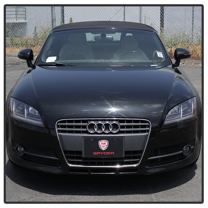 Spyder 08-15 Audi TT Halogen Projector Headlights w/Seq Turn Signal - Black (PRO-YD-ATT08-BK) 5085535
