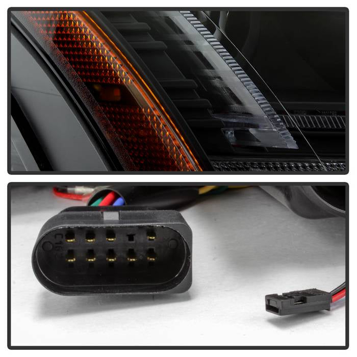 Spyder 08-15 Audi TT Halogen Projector Headlights w/Seq Turn Signal - Black (PRO-YD-ATT08-BK) 5085535