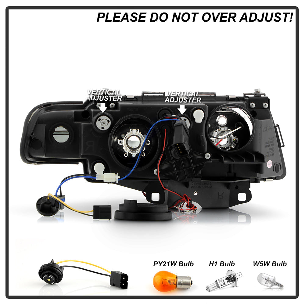 Spyder BMW E38 7-Series 99-01 Projector Headlights 1PC Xenon- LED Halo Blk PRO-YD-BMWE3899-HID-HL-BK 5008862