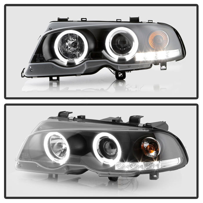 Spyder BMW E46 3-Series 00-03 2DR 1PC Projector Headlights LED Halo LED Blk PRO-YD-BMWE46-2D-HL-BK 5008923