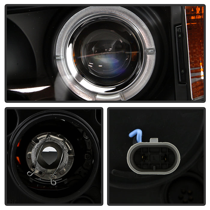 Spyder BMW E46 3-Series 02-05 4DR Projector Headlights 1PC LED Halo Blk PRO-YD-BMWE4602-4D-AM-BK 5042415