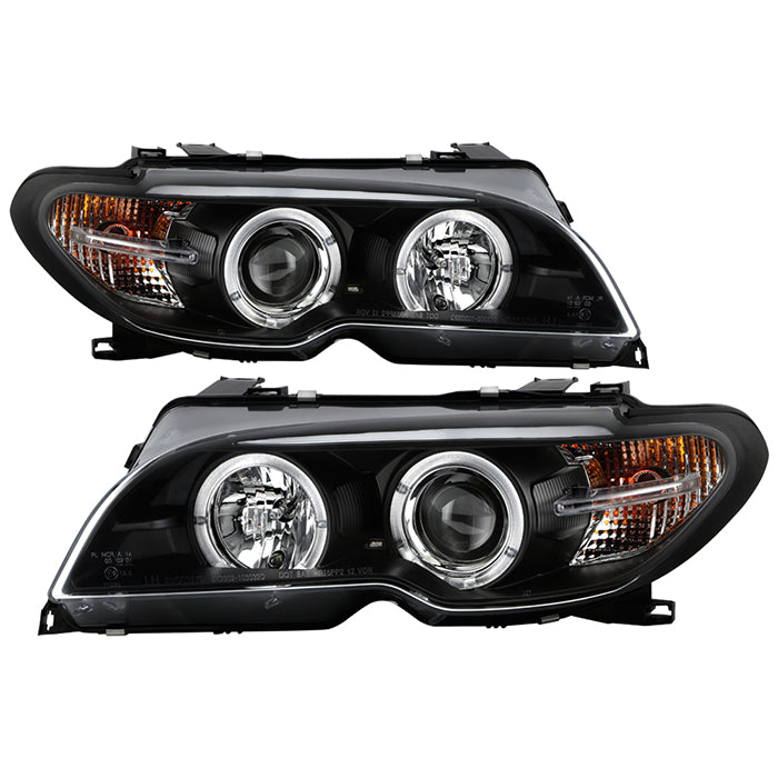 Spyder BMW E46 3-Series 04-06 2 DR Projector Halogen Model- LED Halo Blk PRO-YD-BMWE4604-2DR-HL-BK 5077141