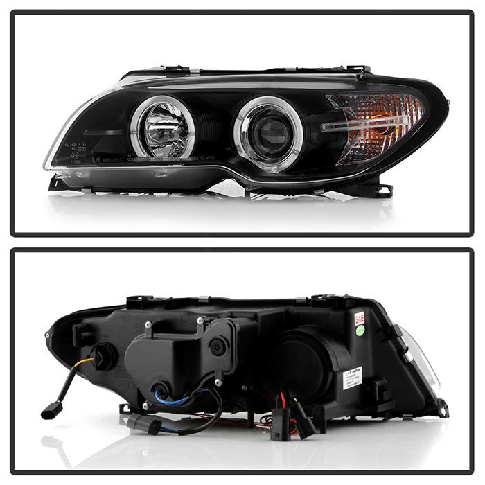 Spyder BMW E46 3-Series 04-06 2 DR Projector Halogen Model- LED Halo Blk PRO-YD-BMWE4604-2DR-HL-BK 5077141