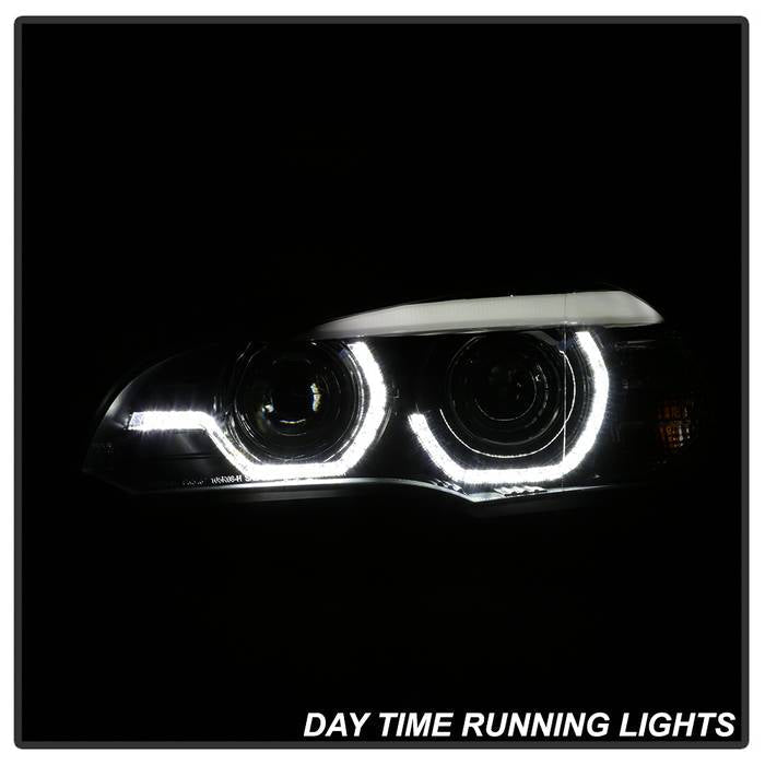 Spyder 07-10 BMW X5 E70 (HID Models Only) Projector Headlights - Black PRO-YD-BMWE7007-AFSHID-BK 5085481