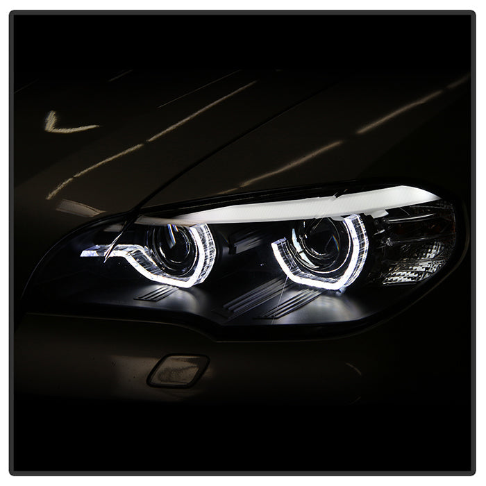 Spyder 07-10 BMW X5 E70 (HID Models Only) Projector Headlights - Black PRO-YD-BMWE7007-AFSHID-BK 5085481