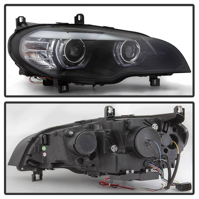 Spyder 07-10 BMW X5 E70 (HID Models Only) Projector Headlights - Black PRO-YD-BMWE7007-AFSHID-BK 5085481
