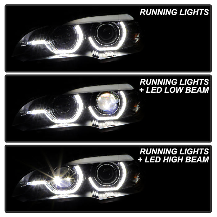Spyder BMW X5 E70 07-10 Xenon/HID AFS High-Power LED Headlights - Black PRO-YD-BMWE7007AFSHIDAP-BK 5088239