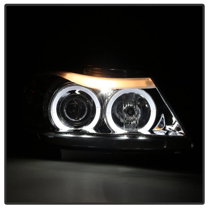 Spyder BMW E90 3-Series 06-08 Projector LED Halo Amber Reflctr Rplc Bulb Chrm PRO-YD-BMWE9005-AM-C 5009012