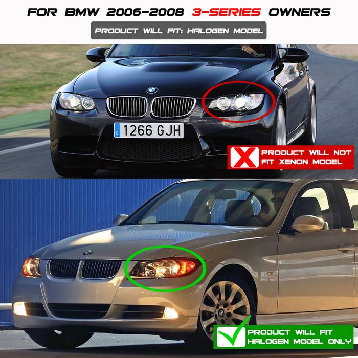 Spyder BMW E90 3-Series 06-08 Projector LED Halo Amber Reflctr Rplc Bulb Chrm PRO-YD-BMWE9005-AM-C 5009012
