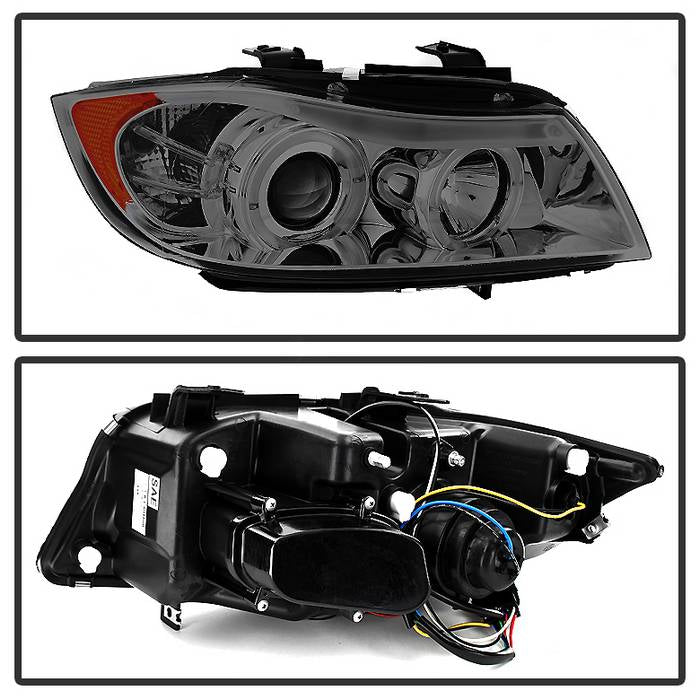 Spyder BMW E90 3-Series 06-08 Projector LED Halo Amber Reflctr Rplc Bulb Smke PRO-YD-BMWE9005-AM-SM 5009029