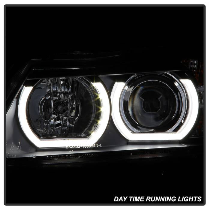 Spyder BMW E90 3-Series 06-08 4DR Headlights - Halogen Model Only - Black PRO-YD-BMWE9005V2-AM-BK 5083432