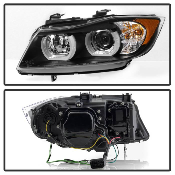 Spyder BMW E90 3-Series 06-08 4DR Headlights - Halogen Model Only - Black PRO-YD-BMWE9005V2-AM-BK 5083432
