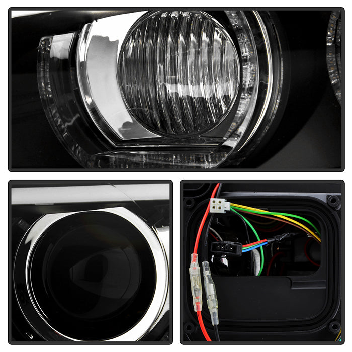 Spyder 08-10 BMW F92 3 Series Projector Headlights - LED DRL - Black (PRO-YD-BMWE9208-DRL-BK) 5085184