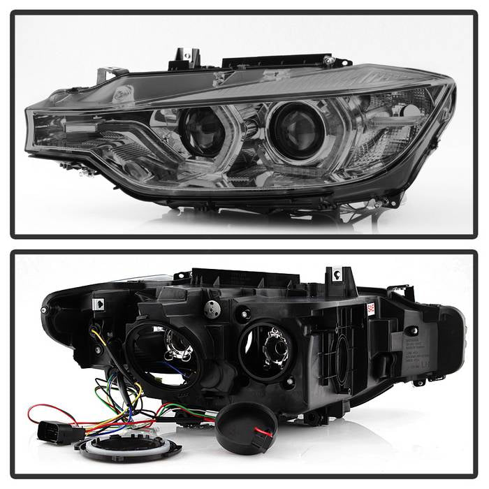 Spyder 12-14 BMW F30 3 Series 4DR Projector Headlights - LED DRL - Smoke (PRO-YD-BMWF3012-DRL-SM) 5084361