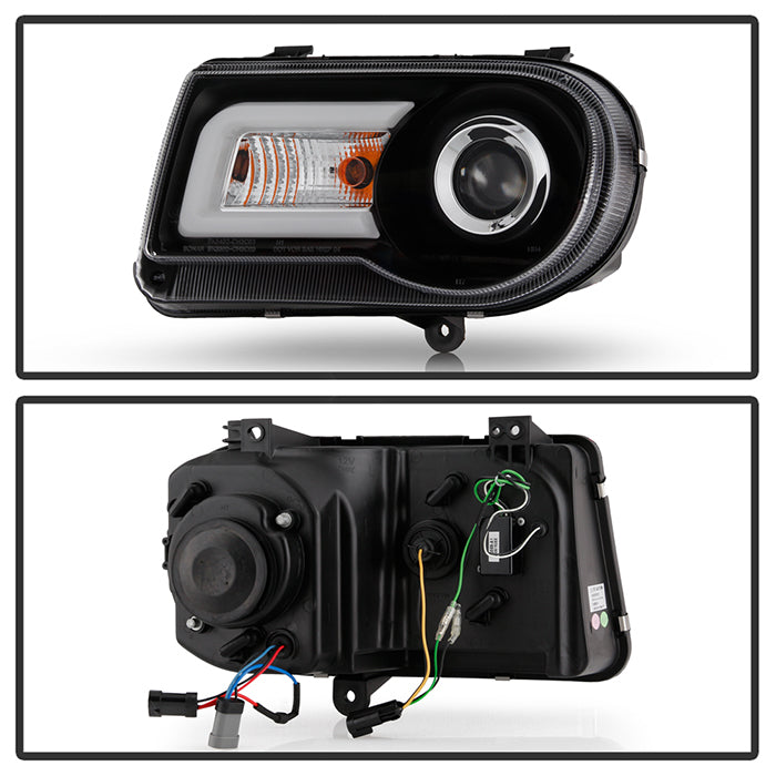 Spyder Chrysler 300C 05-10 Projector Headlights LED DRL Black High/Low H7 PRO-YD-C300C-DRL-BK 5075659