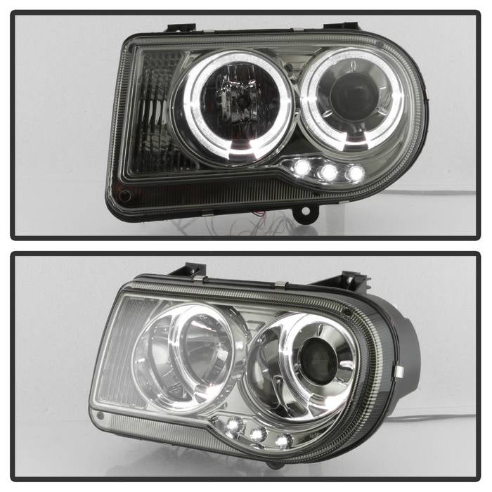 Spyder Chrysler 300C 05-10 Projector Headlights LED Halo LED Smke (Not Included) PRO-YD-C300C-HL-SM 5009159