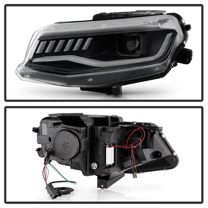 Spyder Chevy Camaro 16-18 Halogen Model Projector Headlights Black PRO-YD-CCAM16HALSI-SEQ-BK 5087331