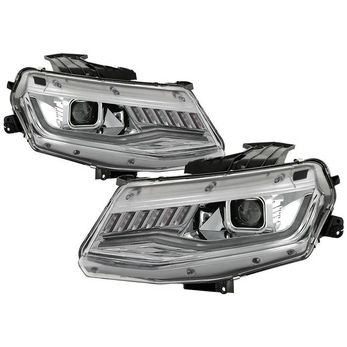 Spyder Chevy Camaro 16-18 Halogen Model Projector Headlights Chrome PRO-YD-CCAM16HALSI-SEQ-C 5087348