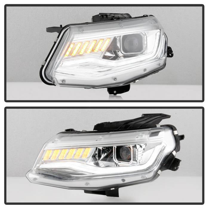 Spyder Chevy Camaro 16-18 Halogen Model Projector Headlights Chrome PRO-YD-CCAM16HALSI-SEQ-C 5087348