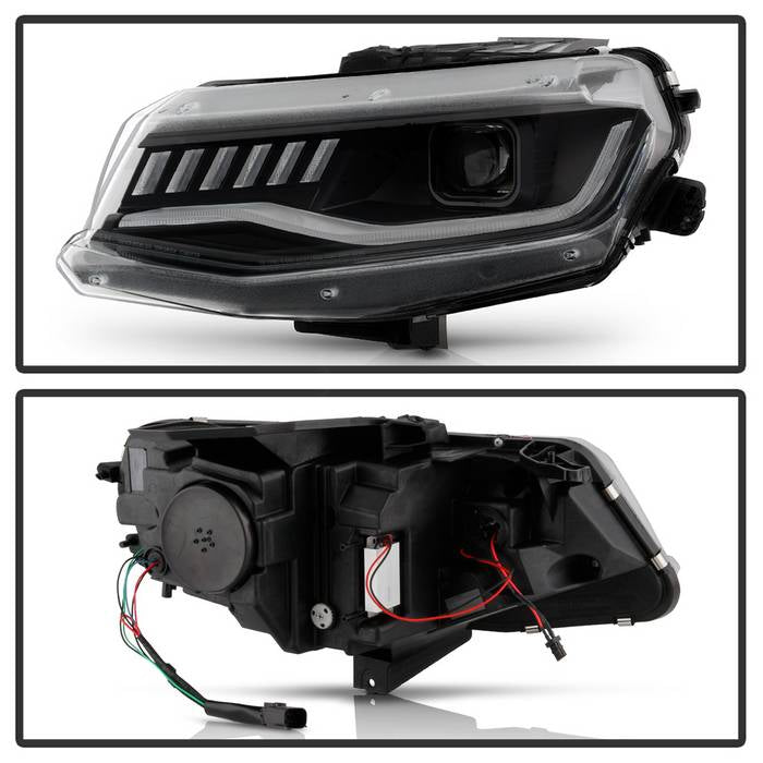 Spyder Chevy Camaro 16-18 HID Model Full LED Headlights Black PRO-YD-CCAM16HIDAP-SEQ-BK 5087355