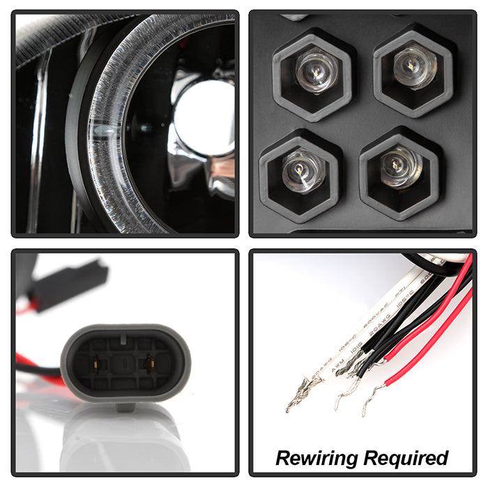 Spyder Chevy Cavalier 95-99 Projector Headlights LED Halo replaceanle LEDs Blk PRO-YD-CCAV95-BK 5009265