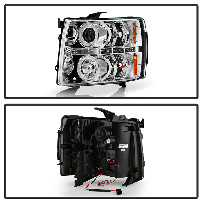 Spyder Chevy Silverado 1500 07-13 Projector Headlights LED Halo LED Chrm PRO-YD-CS07-HL-C 5009500