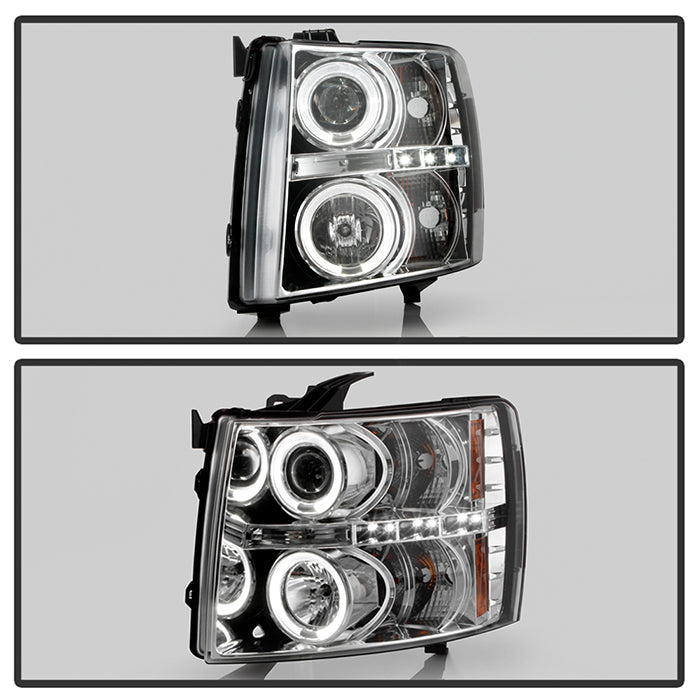 Spyder Chevy Silverado 1500 07-13 Projector Headlights LED Halo LED Chrm PRO-YD-CS07-HL-C 5009500
