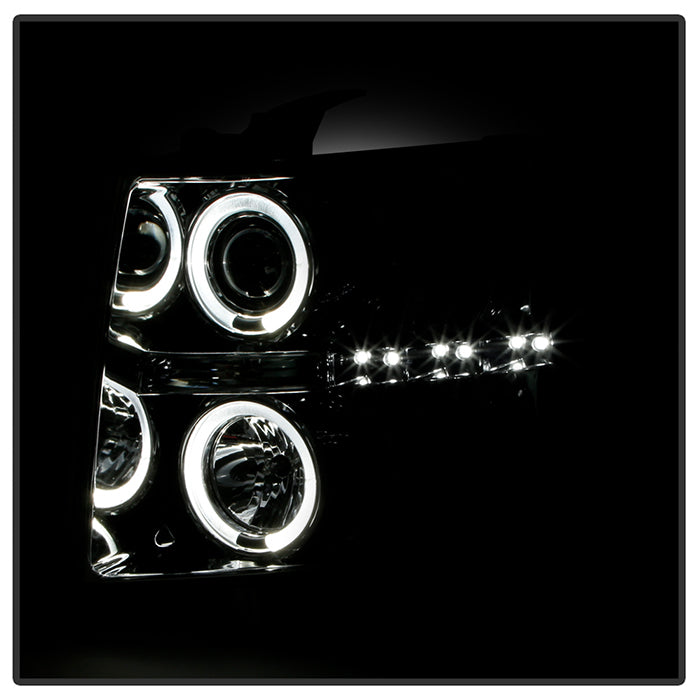 Spyder Chevy Silverado 1500 07-13 Projector Headlights LED Halo LED Chrm PRO-YD-CS07-HL-C 5009500