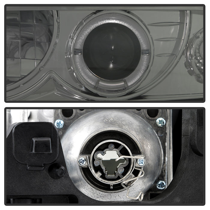 Spyder Chevy S10 98-04 Projector Headlights LED Halo Smke - Low H1 PRO-YD-CS1098-SMC 5009562