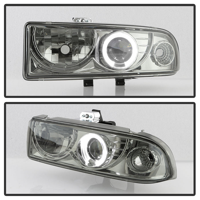 Spyder Chevy S10 98-04 Projector Headlights LED Halo Smke - Low H1 PRO-YD-CS1098-SMC 5009562