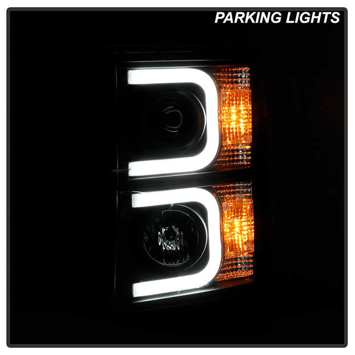 Spyder Chevy Silverado 1500 14-16 Projector Headlights Light Bar DRL Blk PRO-YD-CS14-LBDRL-BK 5079473