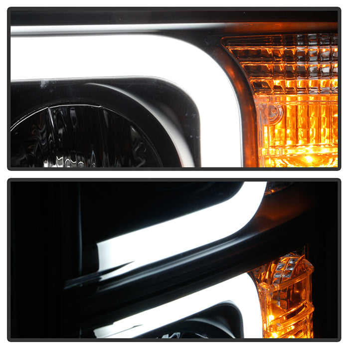Spyder Chevy Silverado 1500 14-16 Projector Headlights Light Bar DRL Blk PRO-YD-CS14-LBDRL-BK 5079473