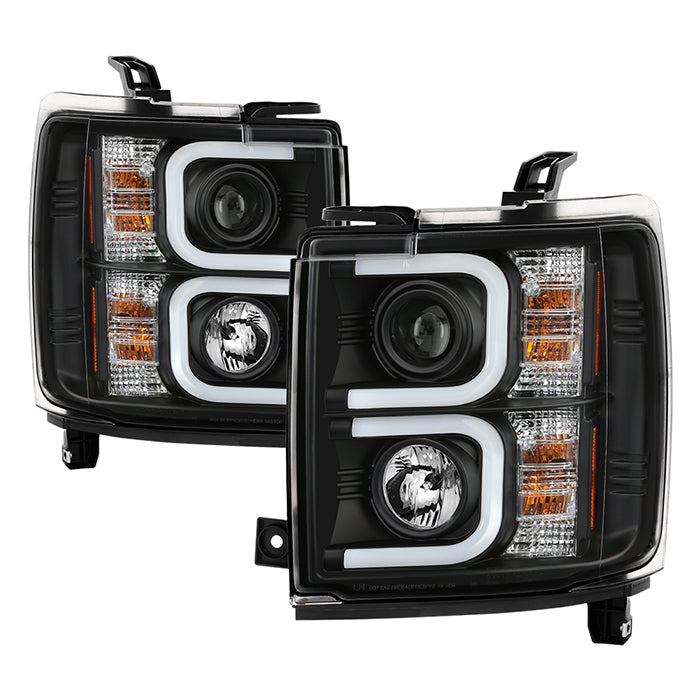 Spyder Chevy Silverado 2014-16 2500 HD Projector Headlights Light Bar DRL Blk PRO-YD-CSHD14-LBDRL-BK 5081032