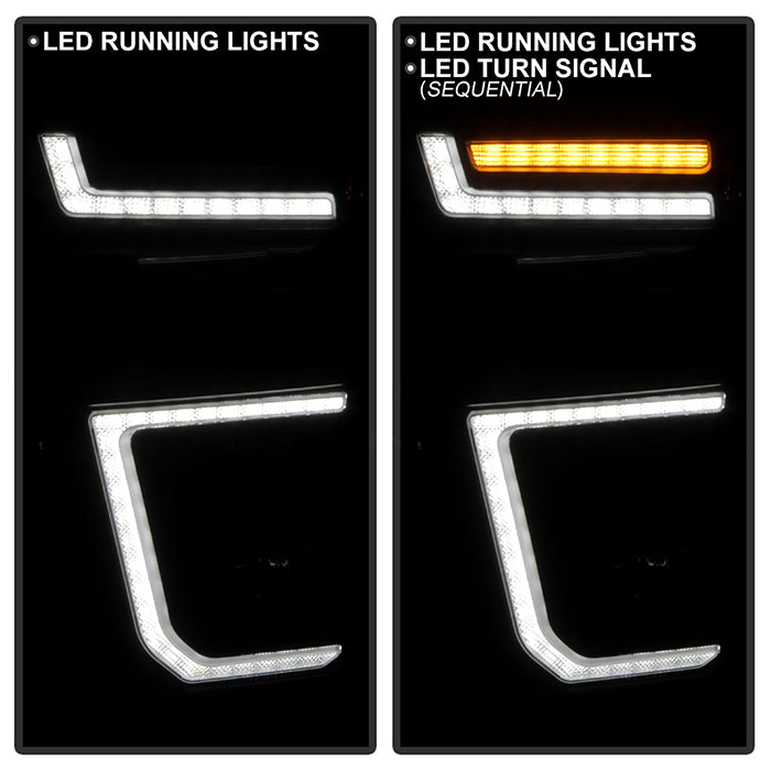 SPYDER 20-23 Chevy Silverado 2500/3500 Proj Headlights - LED DRL - Black PRO-YD-CSHD20SI-SEQ-BK 5088796